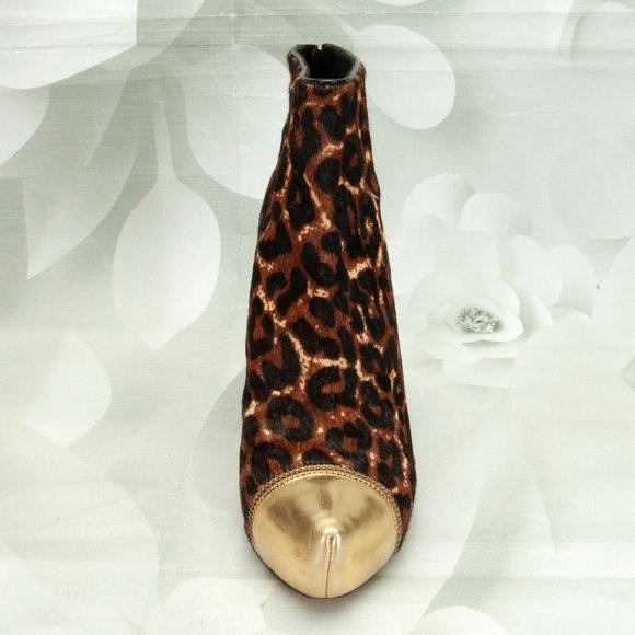 Michael Kors Leopard Calf Hair Ankle Bootie Heels - Picture 5 of 11
